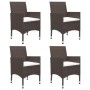 5-piece garden dining set with brown cushions by , Garden sets - Ref: Foro24-3095888, Price: 399,01 €, Discount: %