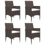 Juego de comedor de jardín 5 piezas con cojines marrón de , Conjuntos de jardín - Ref: Foro24-3095888, Precio: 383,33 €, Desc...