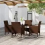 Garden bistro set 5 pieces PE rattan brown tempered glass by , Garden sets - Ref: Foro24-3095906, Price: 329,48 €, Discount: %