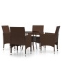 Garten-Bistro-Set 5-teilig PE-Rattan braun gehärtetes Glas von , Gartensets - Ref: Foro24-3095906, Preis: 334,38 €, Rabatt: %