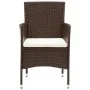 Garden bistro set 5 pieces PE rattan brown tempered glass by , Garden sets - Ref: Foro24-3095906, Price: 329,48 €, Discount: %