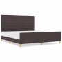 Estructura de cama con cabecera Marrón oscuro 180 x 200 cm tela