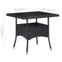 Garden dining set 3 pieces PE rattan black tempered glass by , Garden sets - Ref: Foro24-3095910, Price: 265,03 €, Discount: %
