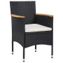 Garten-Bistro-Set 5-teilig PE-Rattan schwarz gehärtetes Glas von , Gartensets - Ref: Foro24-3095904, Preis: 338,13 €, Rabatt: %