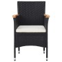 Garten-Bistro-Set 5-teilig PE-Rattan schwarz gehärtetes Glas von , Gartensets - Ref: Foro24-3095904, Preis: 338,13 €, Rabatt: %