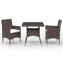 Garden dining set 3 pieces PE rattan brown tempered glass by , Garden sets - Ref: Foro24-3095912, Price: 274,72 €, Discount: %