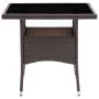 Set de comedor de jardín 3 pzas ratán PE vidrio templado marrón de , Conjuntos de jardín - Ref: Foro24-3095912, Precio: 274,8...