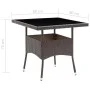 Garden dining set 3 pieces PE rattan brown tempered glass by , Garden sets - Ref: Foro24-3095912, Price: 274,72 €, Discount: %