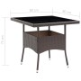 Garten-Essgruppe 3-teilig PE-Rattan braun gehärtetes Glas von , Gartensets - Ref: Foro24-3095912, Preis: 264,58 €, Rabatt: %
