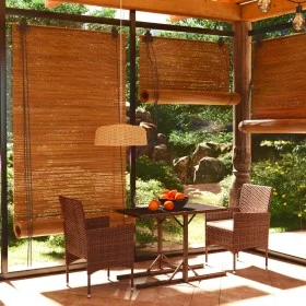 Garden dining set 3 pieces PE rattan brown tempered glass by , Garden sets - Ref: Foro24-3095931, Price: 204,47 €, Discount: %