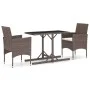 Garden dining set 3 pieces PE rattan brown tempered glass by , Garden sets - Ref: Foro24-3095931, Price: 204,47 €, Discount: %