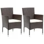 Garden dining set 3 pieces PE rattan brown tempered glass by , Garden sets - Ref: Foro24-3095931, Price: 204,47 €, Discount: %