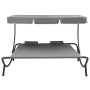 Tumbona de exterior con dosel y almohadas gris de vidaXL, Camas para exteriores - Ref: Foro24-48070, Precio: 161,22 €, Descue...