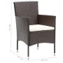 Garden dining set 3 pieces PE rattan brown tempered glass by , Garden sets - Ref: Foro24-3095931, Price: 204,47 €, Discount: %