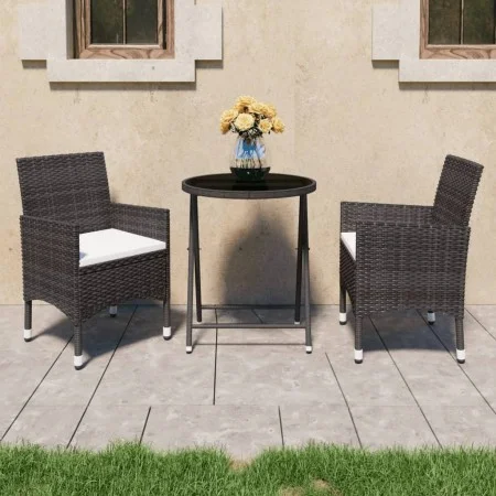 Garten-Bistro-Set 3-teilig PE-Rattan braun gehärtetes Glas von , Gartensets - Ref: Foro24-3095927, Preis: 195,56 €, Rabatt: %