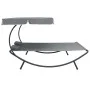 Outdoor lounger with canopy and gray pillows by vidaXL, Outdoor beds - Ref: Foro24-48070, Price: 157,57 €, Discount: %