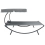 Tumbona de exterior con dosel y almohadas gris de vidaXL, Camas para exteriores - Ref: Foro24-48070, Precio: 161,22 €, Descue...