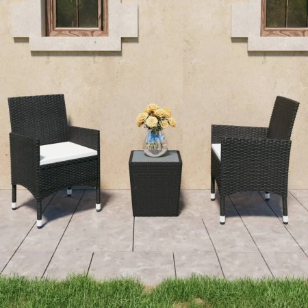 Garten-Bistro-Set 3-teilig PE-Rattan schwarz gehärtetes Glas von , Gartensets - Ref: Foro24-3095933, Preis: 205,16 €, Rabatt: %
