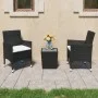 Set de bistró de jardín 3 pzas ratán PE vidrio templado negro de , Conjuntos de jardín - Ref: Foro24-3095933, Precio: 202,19 ...