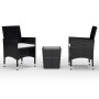 Garten-Bistro-Set 3-teilig PE-Rattan schwarz gehärtetes Glas von , Gartensets - Ref: Foro24-3095933, Preis: 205,16 €, Rabatt: %