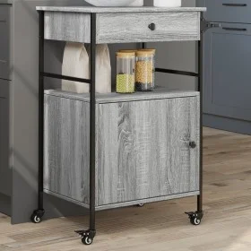 Küchenwagen aus grauem Sonoma-Holzwerkstoff 56x43x89,5 cm von , Küchen- und Speisewagen - Ref: Foro24-842394, Preis: 85,69 €,...