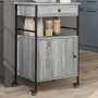 Carrito de cocina madera ingeniería gris Sonoma 56x43x89,5 cm by , Kitchen and dining carts - Ref: Foro24-842394, Price: 86,9...