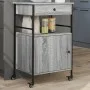 Küchenwagen aus grauem Sonoma-Holzwerkstoff 56x43x89,5 cm von , Küchen- und Speisewagen - Ref: Foro24-842394, Preis: 85,58 €,...
