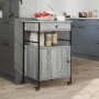Carrito de cocina madera ingeniería gris Sonoma 56x43x89,5 cm by , Kitchen and dining carts - Ref: Foro24-842394, Price: 86,9...