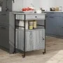 Küchenwagen aus grauem Sonoma-Holzwerkstoff 56x43x89,5 cm von , Küchen- und Speisewagen - Ref: Foro24-842394, Preis: 85,58 €,...