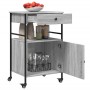 Carrito de cocina madera ingeniería gris Sonoma 56x43x89,5 cm by , Kitchen and dining carts - Ref: Foro24-842394, Price: 86,9...