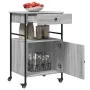 Küchenwagen aus grauem Sonoma-Holzwerkstoff 56x43x89,5 cm von , Küchen- und Speisewagen - Ref: Foro24-842394, Preis: 85,58 €,...