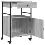 Carrito de cocina madera ingeniería gris Sonoma 56x43x89,5 cm by , Kitchen and dining carts - Ref: Foro24-842394, Price: 86,9...