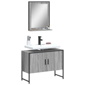 Set de muebles de baño 2 pzas madera de ingeniería gris sonoma de , Muebles de baño - Ref: Foro24-3214342, Precio: 93,63 €, D...