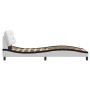 Estructura cama cabecero cuero sintético blanco negro 90x200 cm de , Camas y somieres - Ref: Foro24-3207980, Precio: 170,95 €...