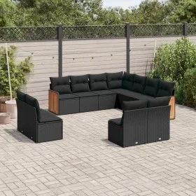 11-teiliges Gartensofa-Set und schwarze synthetische Rattankissen von , Gartensets - Ref: Foro24-3260165, Preis: 649,03 €, Ra...