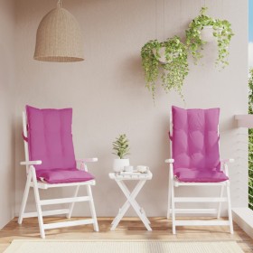 Cojines de silla con respaldo alto 2 uds tela Oxford rosa