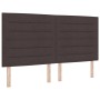 Estructura de cama con cabecera Marrón oscuro 180 x 200 cm tela