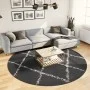 Modern high pile rug PAMPLONA black and cream Ø 240 cm by , Rugs - Ref: Foro24-375424, Price: 88,22 €, Discount: %