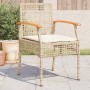 Gartenstühle mit Kissen 4 Stück beiges PE-Rattan und Akazienholz von , Gartenstühle - Ref: Foro24-366253, Preis: 216,21 €, Ra...
