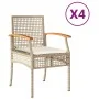 Garden chairs with cushion 4 pcs beige PE rattan and acacia wood by , Garden chairs - Ref: Foro24-366253, Price: 250,29 €, Di...
