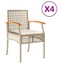 Gartenstühle mit Kissen 4 Stück beiges PE-Rattan und Akazienholz von , Gartenstühle - Ref: Foro24-366253, Preis: 216,21 €, Ra...