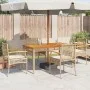 Garden chairs with cushion 4 pcs beige PE rattan and acacia wood by , Garden chairs - Ref: Foro24-366253, Price: 250,29 €, Di...