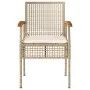 Garden chairs with cushion 4 pcs beige PE rattan and acacia wood by , Garden chairs - Ref: Foro24-366253, Price: 250,29 €, Di...