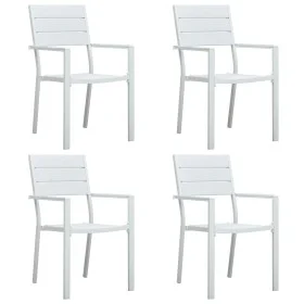 Garden chairs 4 units HDPE wood-like white appearance by vidaXL, Garden chairs - Ref: Foro24-47884, Price: 223,85 €, Discount: %