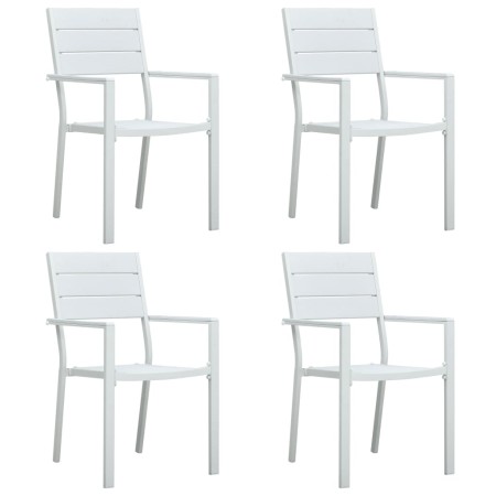 Sillas de jardín 4 unidades HDPE aspecto de madera blanco de vidaXL, Sillas de jardín - Ref: Foro24-47884, Precio: 228,80 €, ...