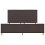 Estructura de cama con cabecera Marrón oscuro 180 x 200 cm tela
