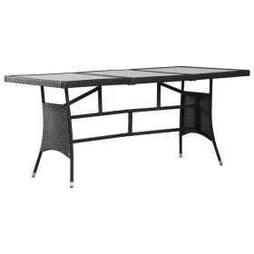 Black synthetic rattan garden table 170x80x74 cm by , Garden tables - Ref: Foro24-3203730, Price: 475,95 €, Discount: %