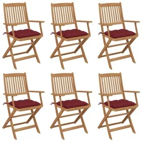 6 Stück klappbare Gartenstühle und Kissen aus massivem Akazienholz von , Gartenstühle - Ref: Foro24-3074964, Preis: 338,03 €,...