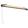 Einziehbare Markise aus Aluminium und gelb-weißem Stoff, 3,5 x 2,5 m von , Markisen - Ref: Foro24-3154557, Preis: 511,29 €, R...