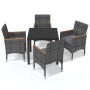 5-teiliges Gartenmöbel-Set mit grauen synthetischen Rattankissen von , Gartensets - Ref: Foro24-3095028, Preis: 402,36 €, Rab...